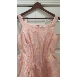 Storia Mini Dress Women L Pink Floral Corset Gold Coquette Balletcore Glinda thumbnail 8