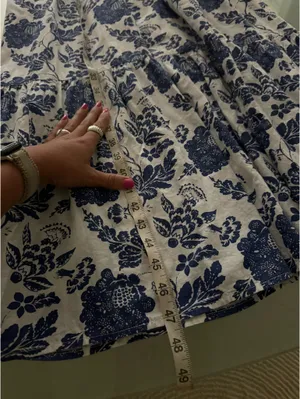 THML Blue and White Smocked Sundress thumbnail 3