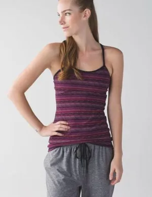 Lululemon Power Y Tank *Luon Light - Frangipani Parfait Pink purple and white thumbnail 1