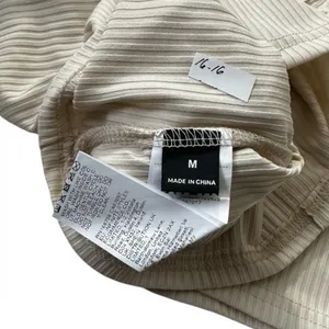 Shein Women Size Medium Top Shirt Scoop Neck Apricot Ribbed Crop NWOT | 16-16 thumbnail 6