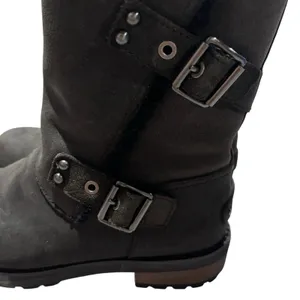 UGG Niels II Black Leather Suede Buckle Biker Boots 1095130 Womens Size 7 thumbnail 9