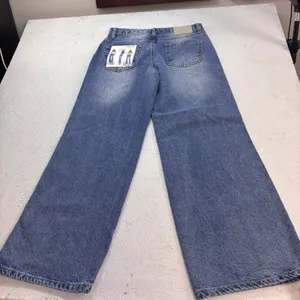 Witty Fox Jeans Women 5/27 Blue Cotton Denim Wide-Leg Travel Faded Stretch thumbnail 2