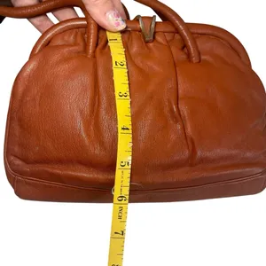 Vintage Cabra Nappa Brown Leather Handbag‎ Mini Purse Clip Closure Argentina thumbnail 12