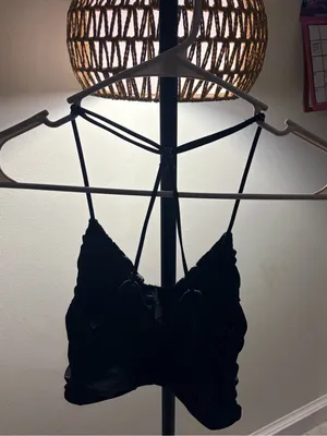 Strappy Black Lace-Trim Bandeau Bralette - Women Intimates & Sleepwear thumbnail 4
