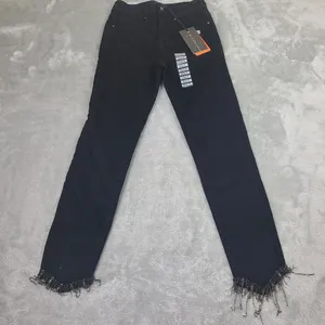 Risen Women's High Rise Crossover Jeans Black‎ Size 0/24 Waist Size 24 thumbnail 1