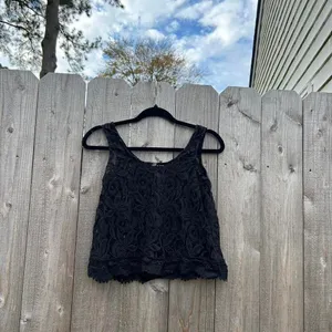 Black floral lace tank small whimsyGoth‎ spring summer fairy thumbnail 3