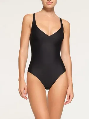 NWT Skims Body Unlined Plunge Bodysuit black Size M ( Sold Out) thumbnail 1