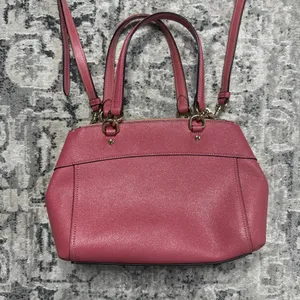Coach Mini Brooke Carryall Satchel Pink Glitter Crossgrain Leather Gold thumbnail 4