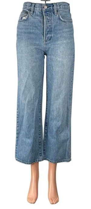 Aritzia Denim Forum Women's Blue High Rise Wide Leg Baggy Denim Jeans Size XS thumbnail 1