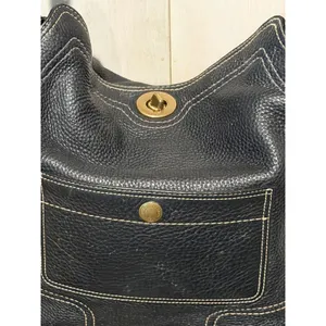 Coach Chelsea Black Pebbled Leather Hobo Shoulder Bag 10948 Turnlock Vintage Y2K thumbnail 4