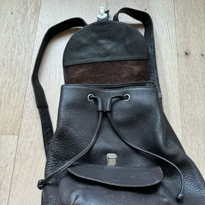 Vintage Eddie Bauer Brown Leather Rucksack Backpack thumbnail 9