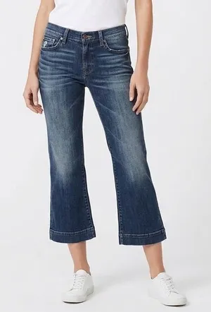7‎ For All Mankind Dojo Crop Jeans Womens 27 Blue Denim Cotton Stretch Straight thumbnail 1