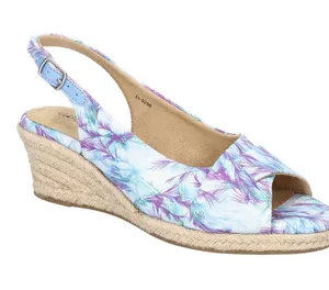 Easy Street Devlin Espadrille Wedge Womens Size 7.5 Casual Sandals blue purple thumbnail 1