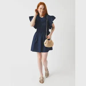 MISA Women's Radha Navy Ruffle Smocked Dress Size XS NWT $360 retail thumbnail 3