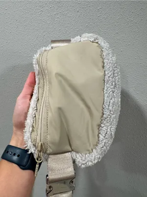 Lululemon Cream Sherpa Belt Bag with Beige Strap thumbnail 3