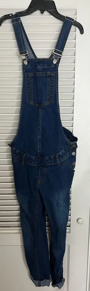 Maacie SM Adjustable Clip On Strap Dark Denim Overalls thumbnail 1