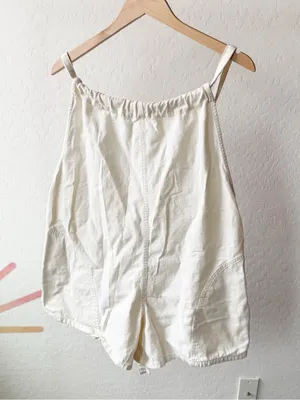Free People We The Free Freebird Shortalls - pelican cream ivory thumbnail 7