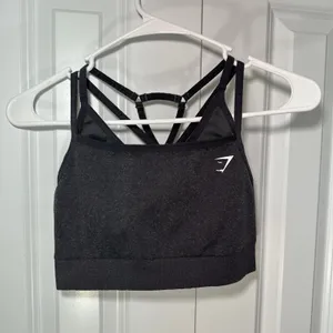 Gymshark Adapt Fleck Seamless Sports Bra Strappy Cage Back Seamless Marl Gray thumbnail 2