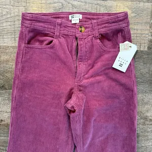 NWT Billabong Be Free Purple Corduroy Cropped Wide Leg Pants Size 25 Bohemian thumbnail 2