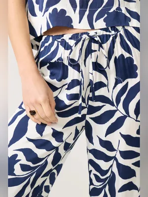 NWT Cloth & Stone SET Satin Floral Blue Tank Pant M thumbnail 3