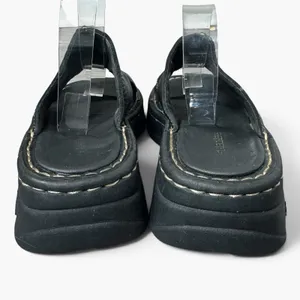 Vintage Y2K Skechers Black Leather Chunky Platform Slide Sandals Size 6 Grunge thumbnail 7