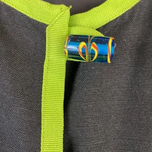 Indigo Moon Black Jacket Lime Green Trim & Appliqué Stars Magic Vintage Large thumbnail 4