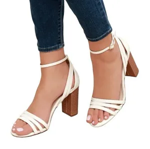Lulus Shayla White Ankle Strap Heels Womens Size 8.5 thumbnail 1
