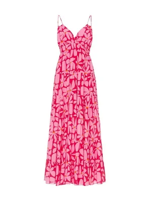Hutch Swing Maxi Dress in Pink Red Medium Womens Long floral gown thumbnail 11
