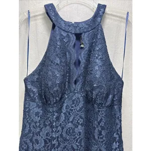 Sexy Mermaid Evening Dress Size 12 Blue Lace Formal Y2K Bodycon Prom Party Gown thumbnail 3