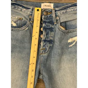 Frame Le Original High Rise Straight Leg Distressed Frayed Hem Jeans‎ Size 24x27 thumbnail 7