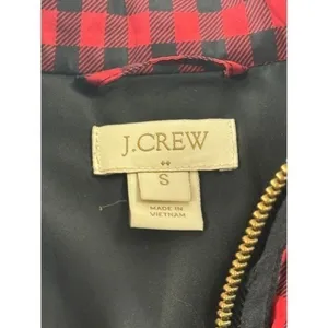 J Crew Red Black Buffalo Check Quilted Puffer Vest‎ Gilet Size S thumbnail 7