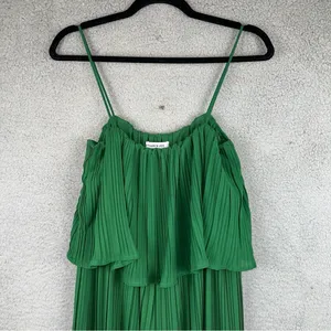 Ethan N Joy Jumpsuit Womens Small Green Wide Leg Pleated Spaghetti Strap Whimsy thumbnail 4