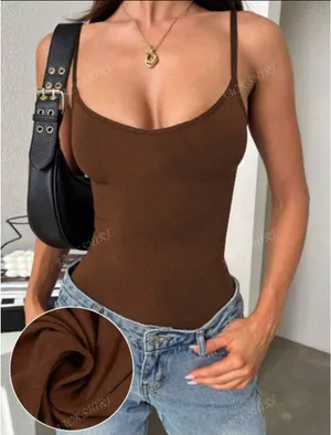 Shein Brown Tank Top bodysuit thumbnail 1