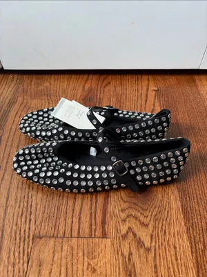 a new day Black Studded Mary Jane Flats size 8 New thumbnail 5