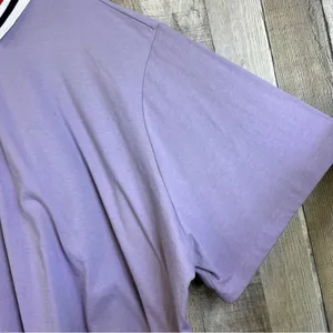 Wild Fable Size 2X Lilac Short Sleeve Cropped Top w/Collar and 3 Button … thumbnail 3