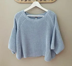 Free People Knit Sweater Blue Sz Small thumbnail 1
