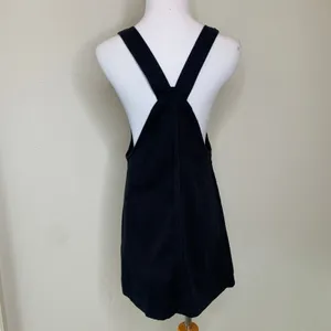 Forever 21 Black Denim Overall Dress Sz Small thumbnail 2