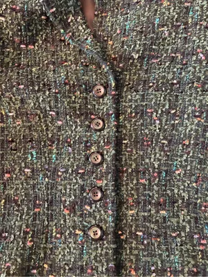 Carlisle Green Boucle Tweed Cropped Blazer Womens 8 Green Wool‎ Blend thumbnail 3