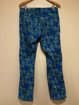 686 Womens Snowboarding Slim Flare Pants Blue & Green Camo Size Medium thumbnail 4