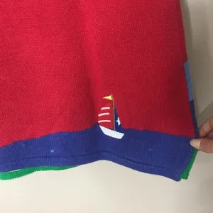 Quacker Factory VTG nautical sailboat lighthouse embroidered pullover sweater top thumbnail 10