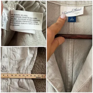 Universal Threads Utility Jumpsuit Women’s 6 Beige Wide Leg Button Front thumbnail 8