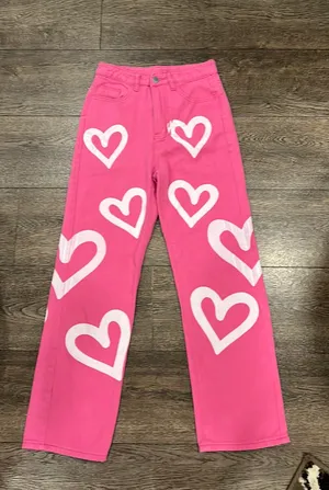 Amazon Pink Heart Jeans thumbnail 1