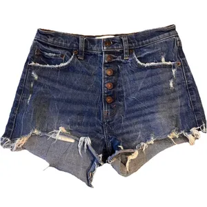Abercrombie & Fitch The Mom Short‎ High Rise Distressed Button Front Size 27 thumbnail 1
