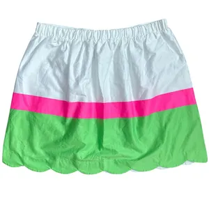 Lilly Pulitzer Colorblock Stripe Mimosa Skirt Scallop Hem Pockets Size‎ Large thumbnail 4
