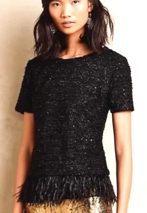 Tweed Blouse W/ Feathers thumbnail 1