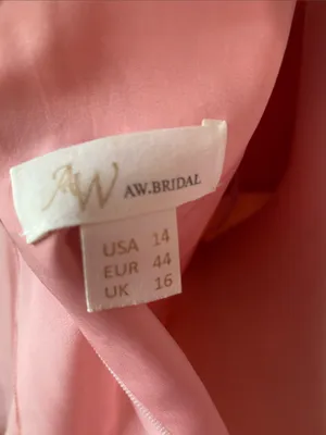 AW Bridal Pink V-Neck Maxi Dress with Flutter Overlay Size 14 thumbnail 2