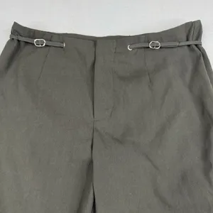 White Fox High Waist Wide Leg Tailored Trousers Charcoal Gray Buckle Waist M thumbnail 2