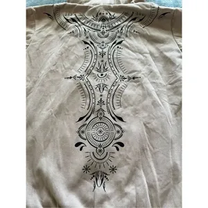 NWT! Gado Gado Toonzshop Vidar Zohraa Full Zip Tribal Art Hoodie Beige M thumbnail 6