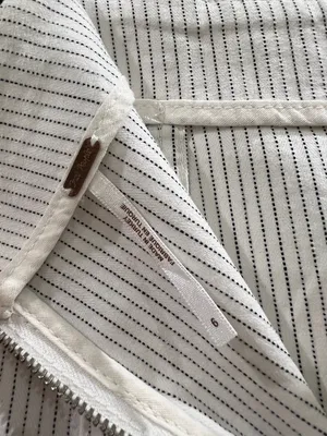 Free People Pinstripe Mini Skirt – White/Grey – Size 6 thumbnail 3