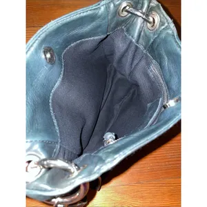 LAGGO Black Suede Leather Hobo Crossbody Bag Silver Grommet Hardware thumbnail 5
